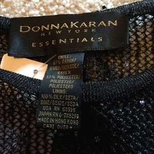 Donna Karan black label sheer beaded top